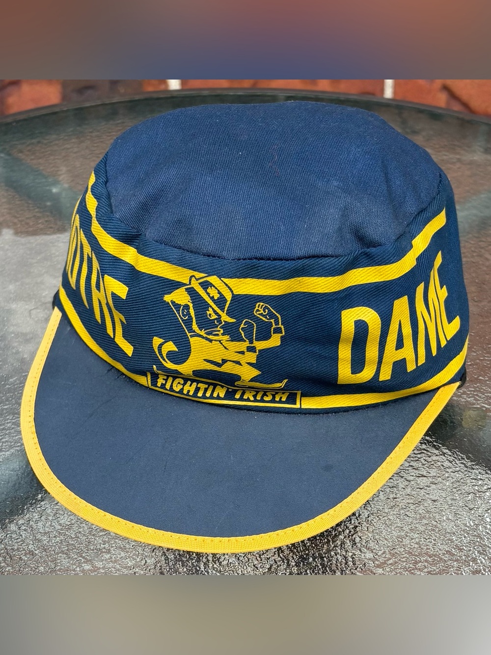 Vintage 80’s AJD Navy Blue Notre Dame Fighting Irish NCAA Painters Cap M-L EUC